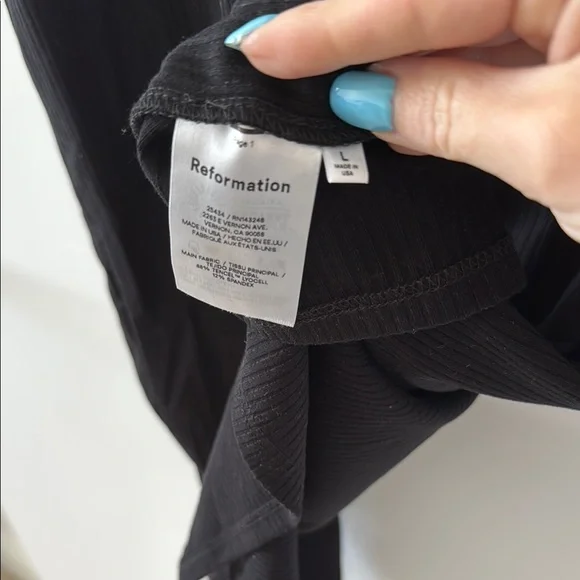 Reformation Black Midi Dress L - Picture 6 of 7
